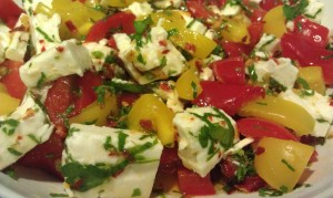 Bell-pepper+ tomato+cheese salad