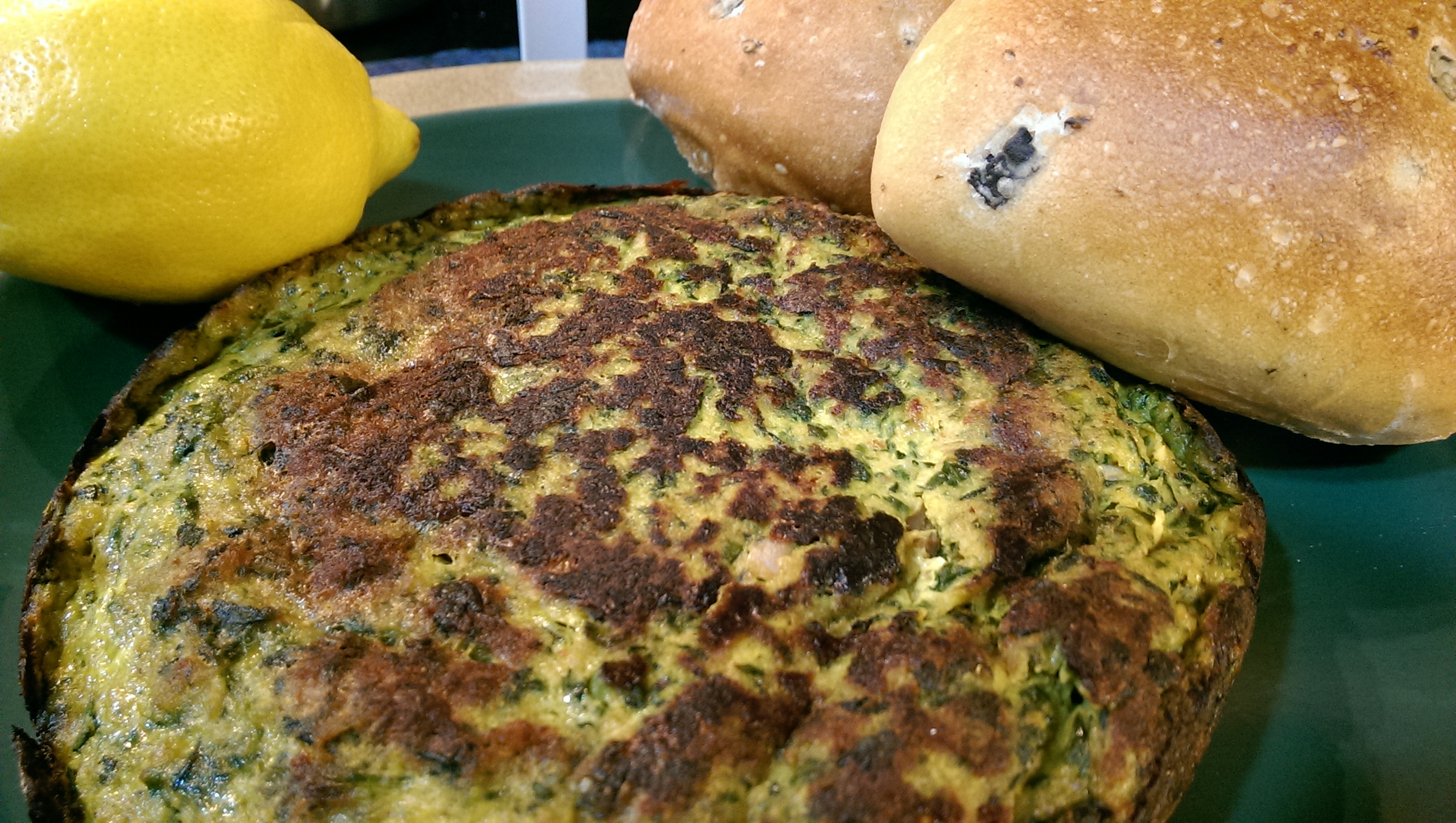 Spinach- Tuna gourmet omelette in 10 minutes     شام کوکو/املت تن ماهی و اسفناج  در 10 دقیقه